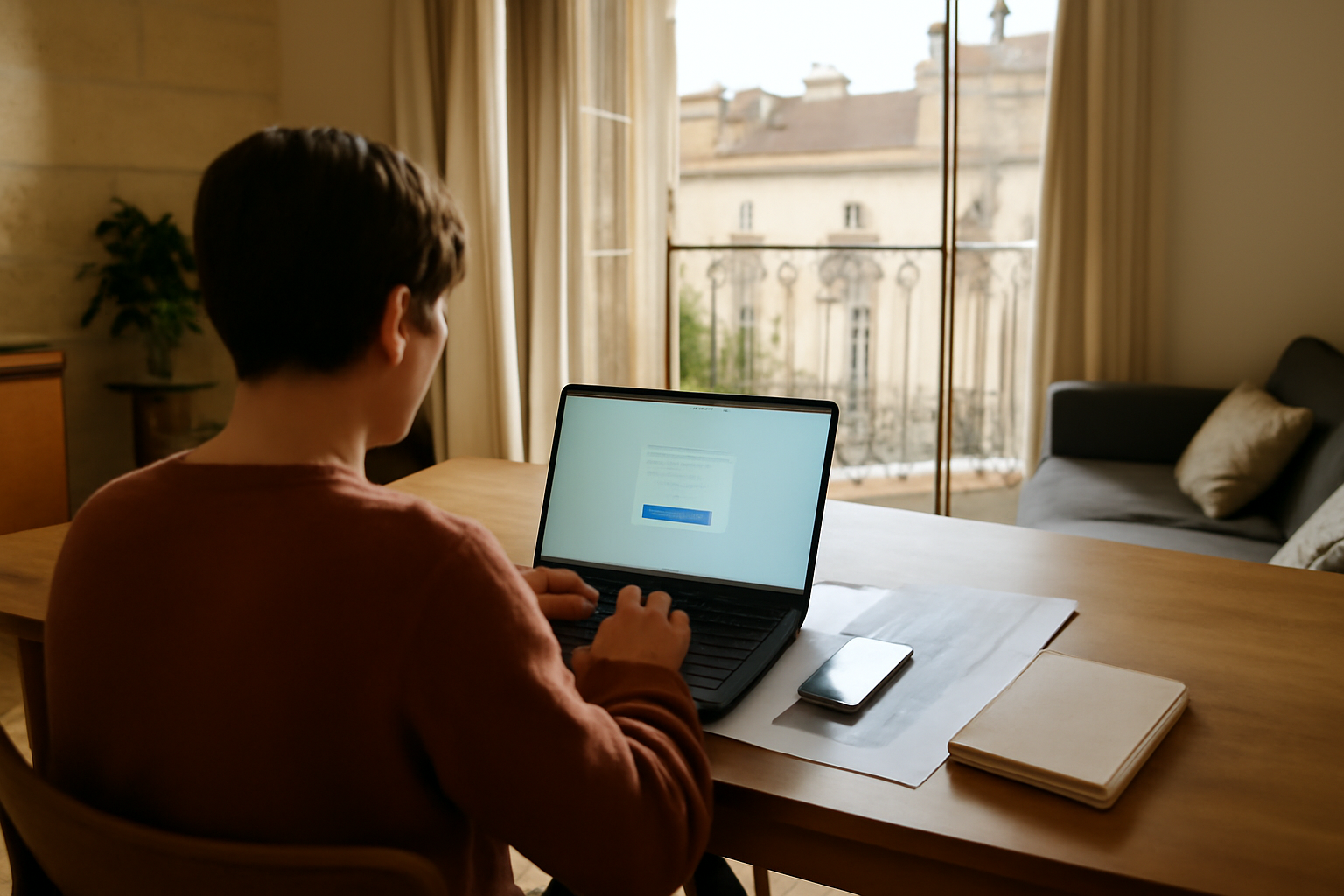ma-gestion-renovation.fr bordeaux sur écran à Bordeaux, personne consultant son compte de rénovation